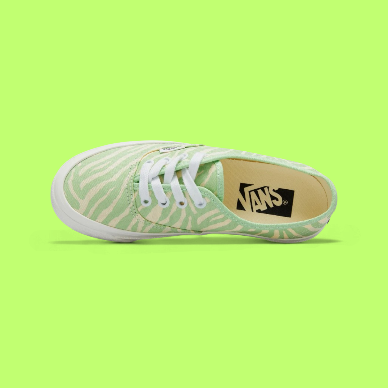 VANS AUTHENTIC PLATFORM GREEN ZEBRA PRINT CASUAL STYLE DROP