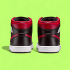 NIKE JORDAN AIR 1 MID MEN'S BLACK LEATHER RETRO BASKETBALL SNEAKERS