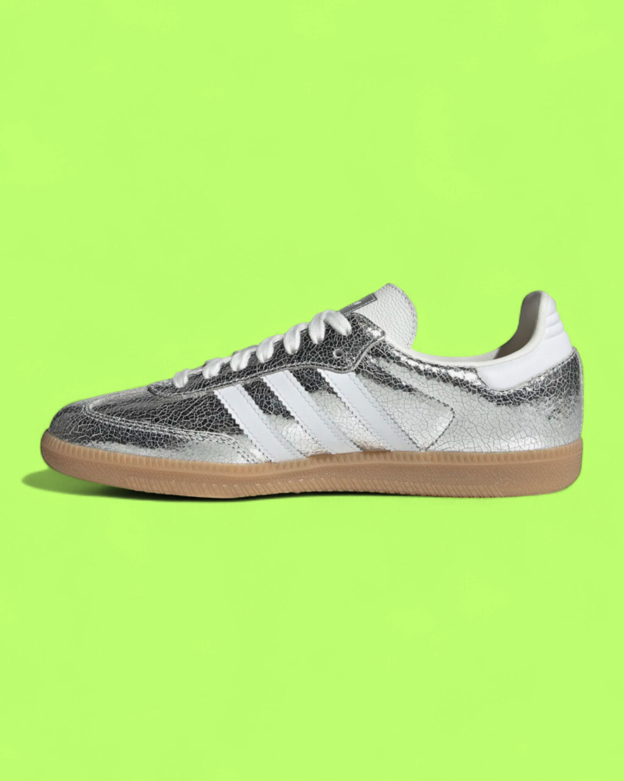 ADIDAS SAMBA SILVER METALLIC WHITE GUM TABAN RETRO SNEAKER