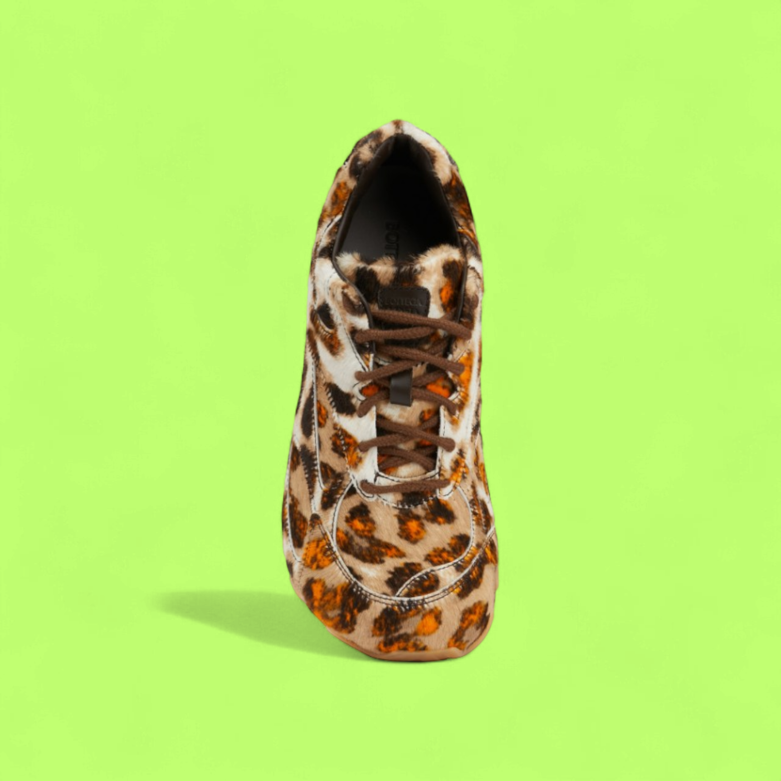 BOTTEGA VENETA LEOPARD PRINT FAUX FUR LOW TOP SNEAKERS CWCD