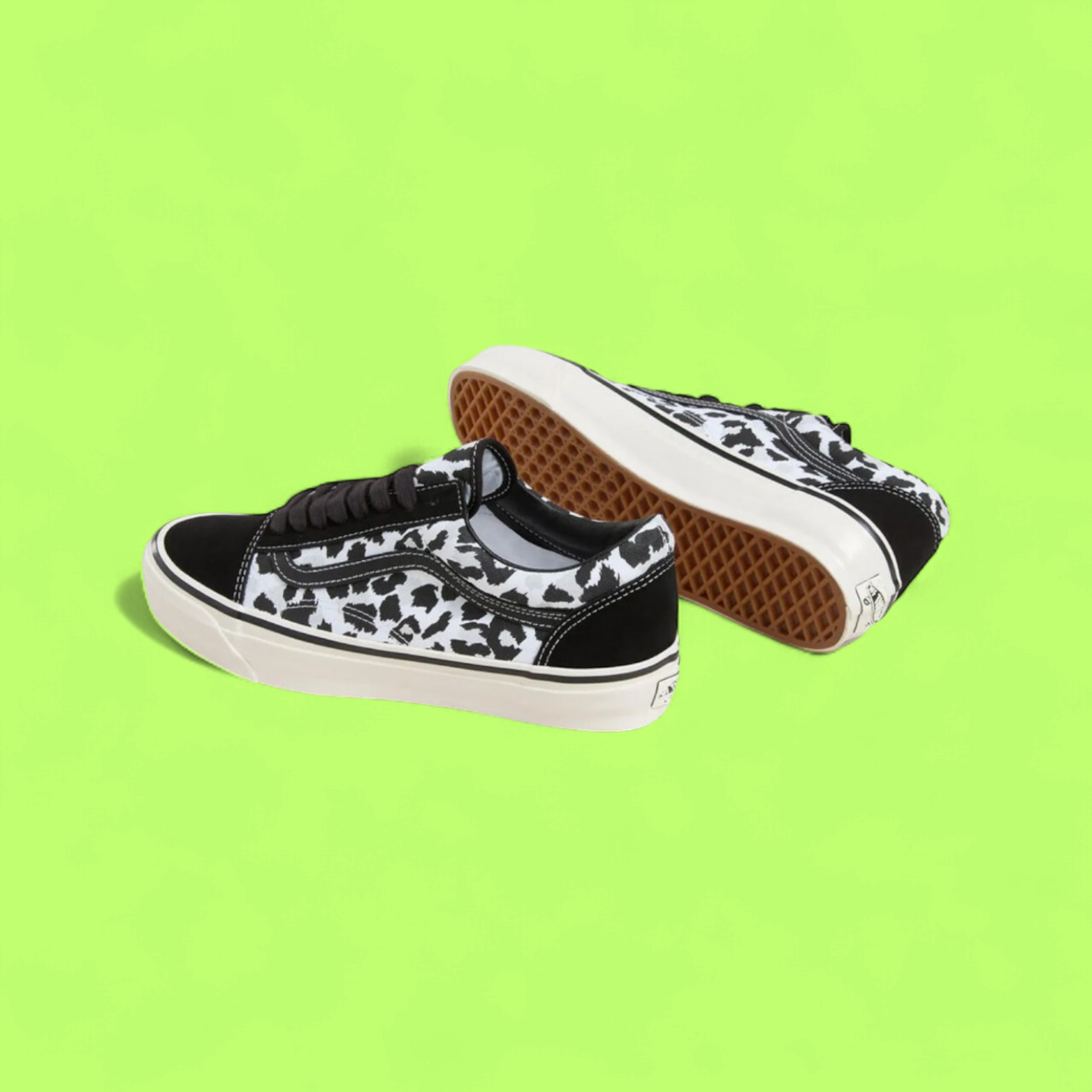 VANS OLD SKOOL BLACK WHITE LEOPARD PRINT STREET STYLE CWCD