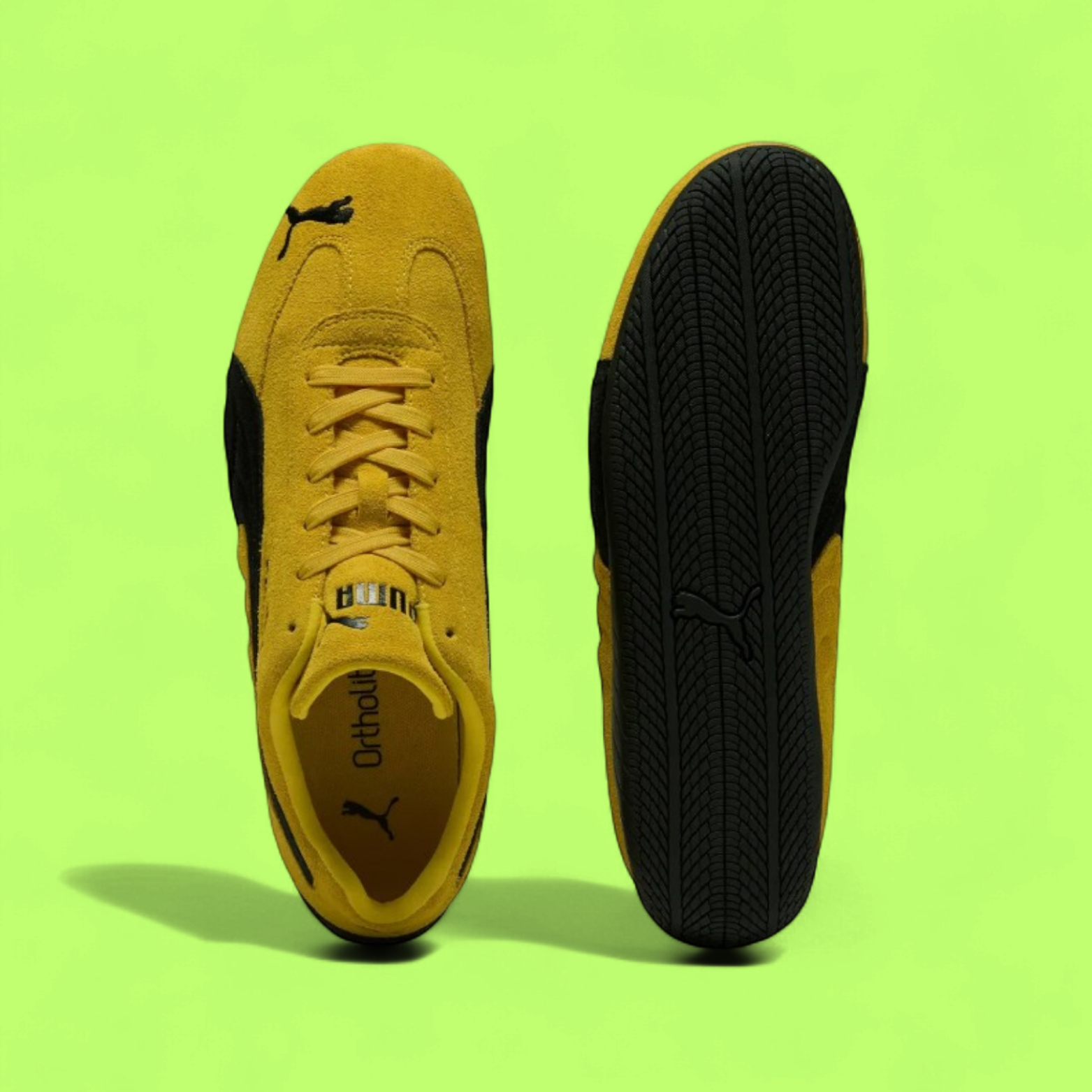 PUMA SPEEDCAT OG UNISEX YELLOW SUEDE MOTORSPORT STYLE SNEAKERS