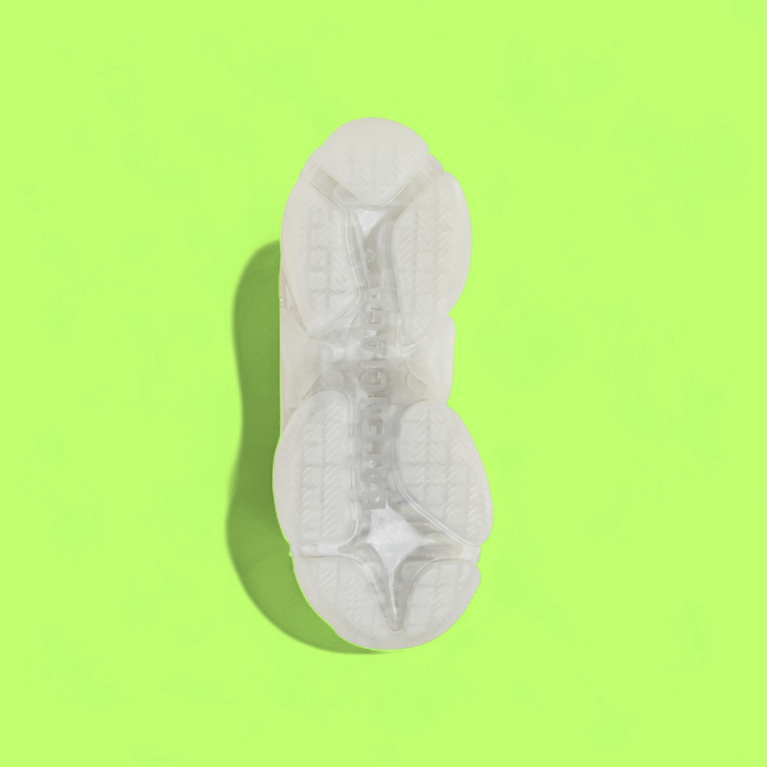 BALENCIAGA TRIPLE S WHITE TRANSLUCENT SOLE CHUNKY SNEAKERS
