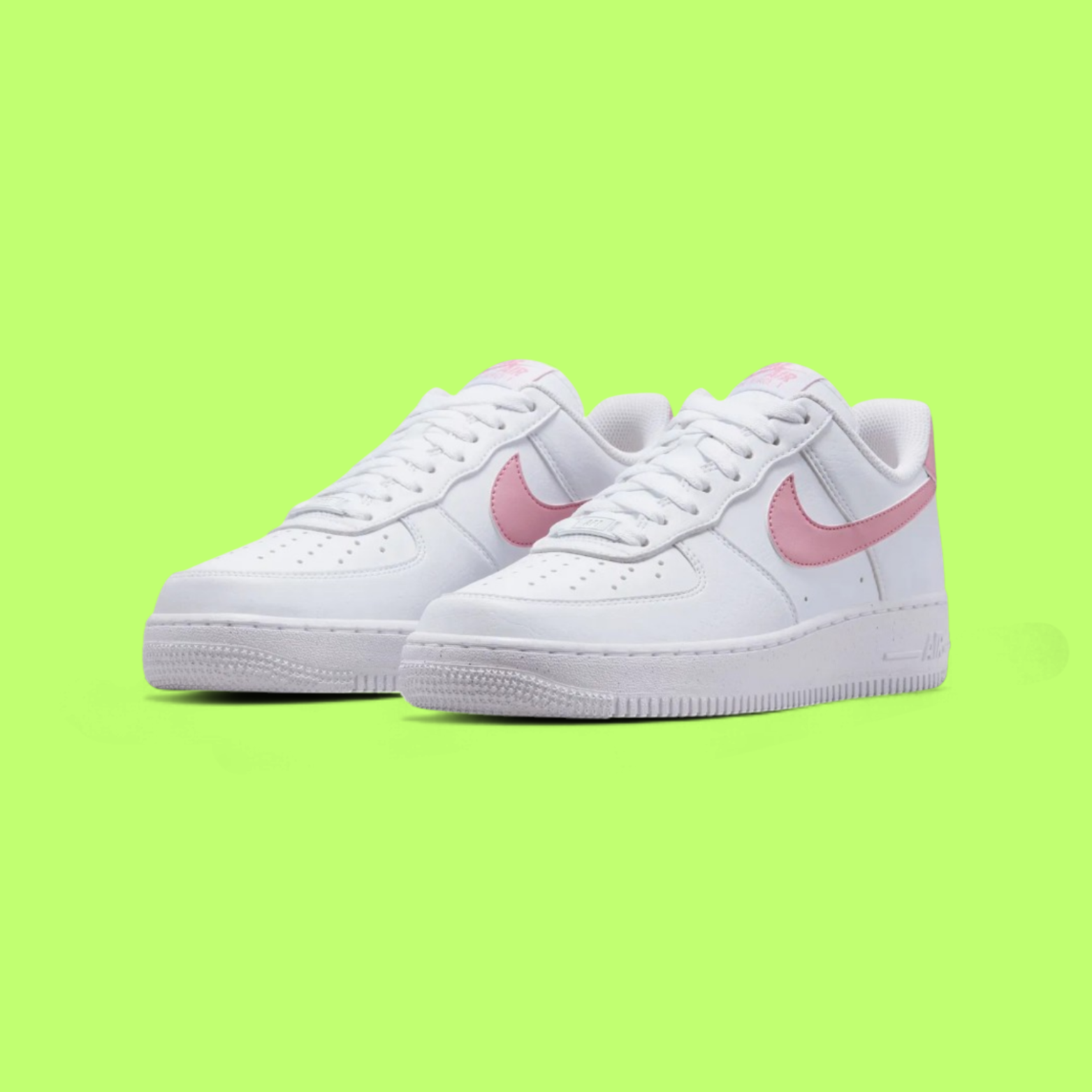 NIKE AIR FORCE 1 LOW WHITE PINK SWOOSH CLASSIC STYLE DROPZ