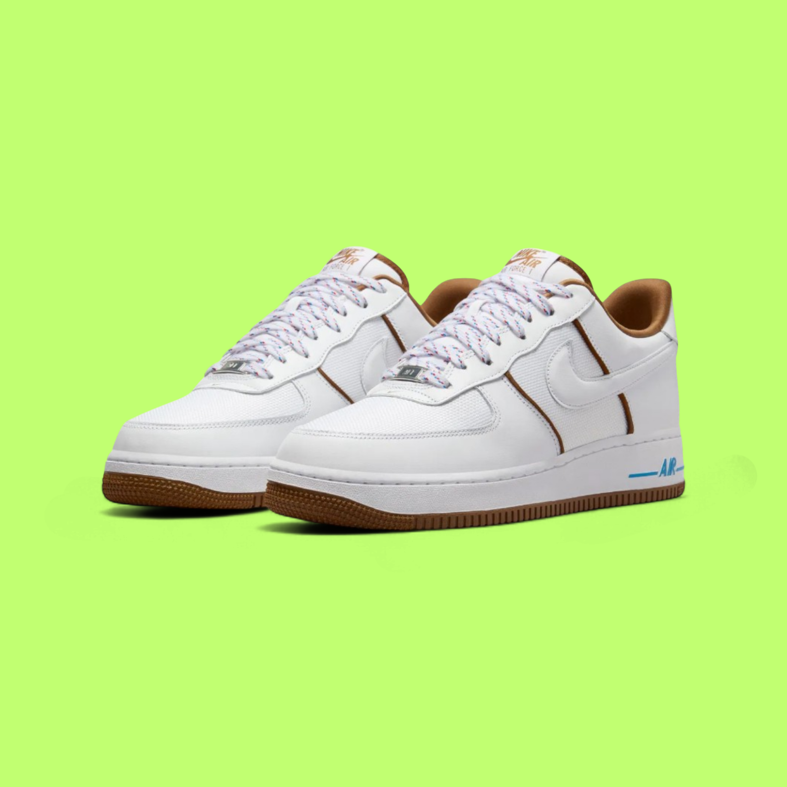 NIKE AIR FORCE 1 LOW WHITE GUM SOLE RETRO CLASSIC STYLE