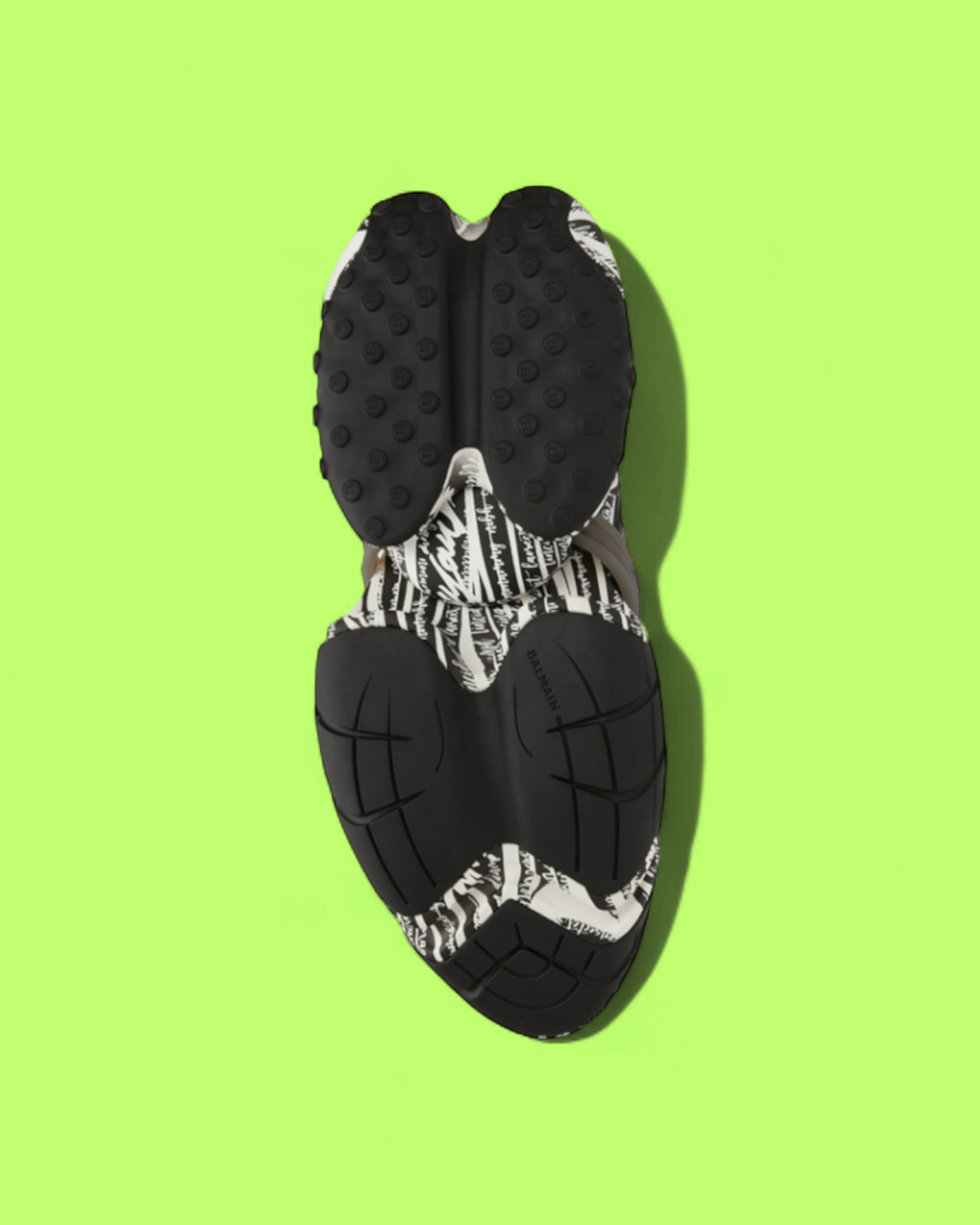 BALMAIN UNICORN BLACK WHITE ABSTRACT FUTURISTIC DESIGN SNEAKERS