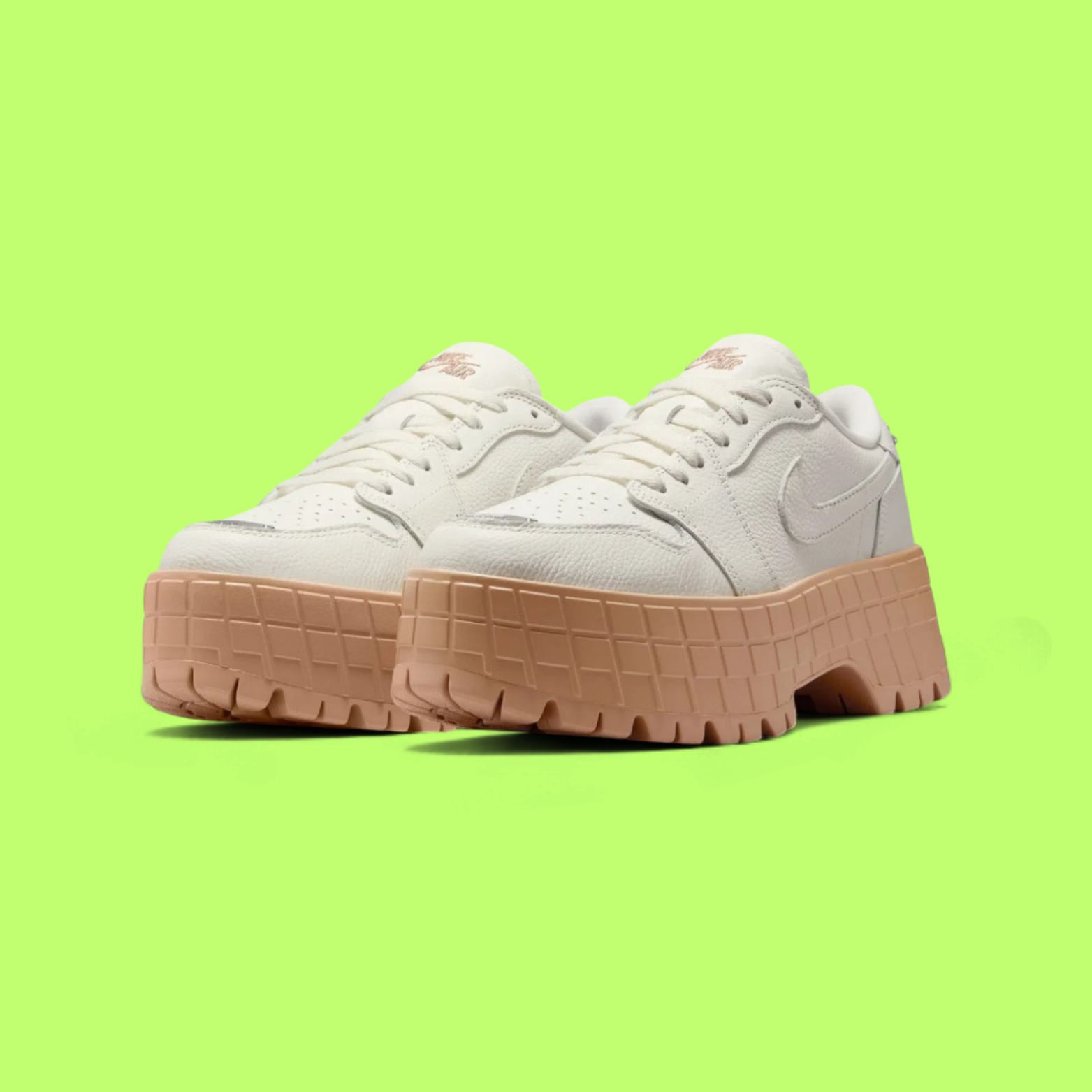 NIKE AIR JORDAN 1 LOW PLATFORM WHITE GUM SOLE CHUNKY STYLE