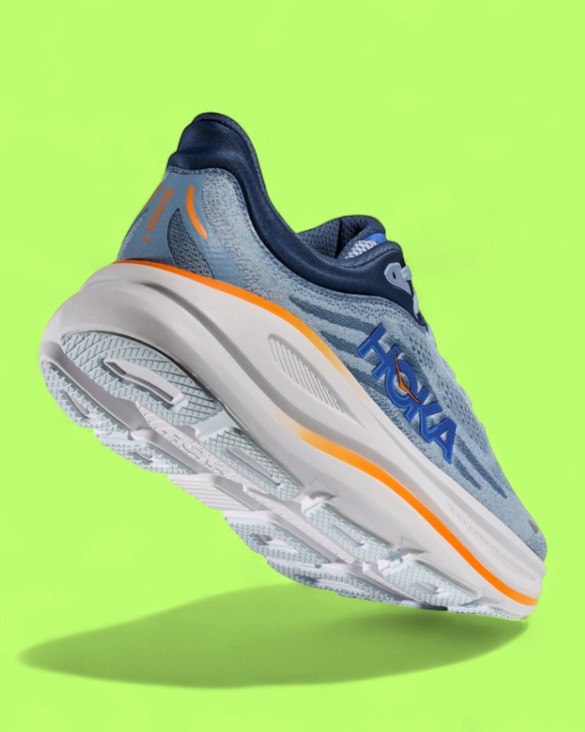 HOKA BLUE ORANGE PERFORMANCE MAX CUSHION RUNNING SHOE CWCD