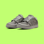 NIKE AIR JORDAN 1 LOW SATIN METALLIC SILVER LUXURY SNEAKERS