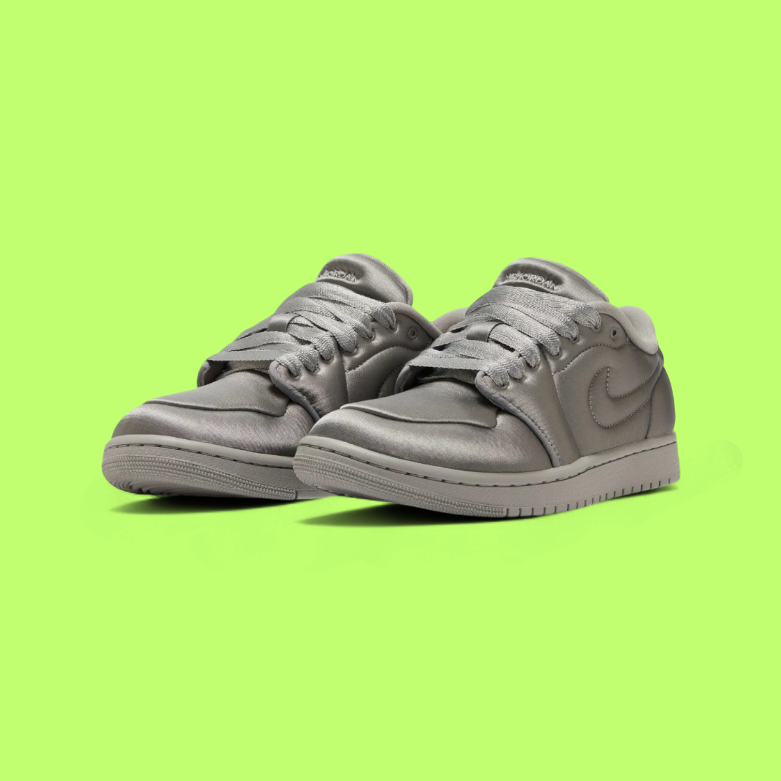 NIKE AIR JORDAN 1 LOW SATIN METALLIC SILVER LUXURY SNEAKERS
