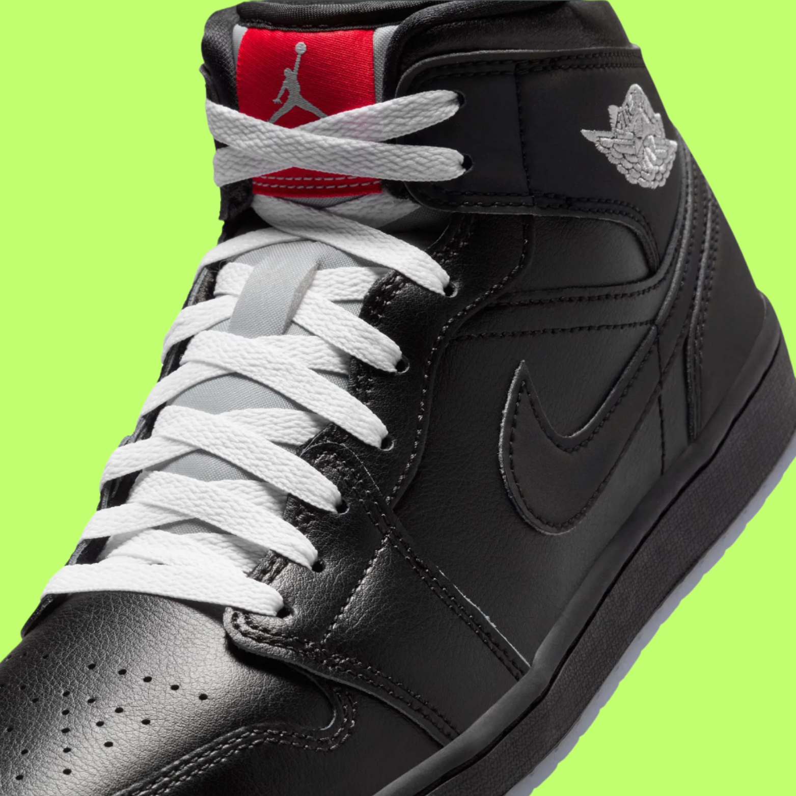 NIKE JORDAN AIR 1 MID SE BLACK MEN'S RETRO BASKETBALL SNEAKERS