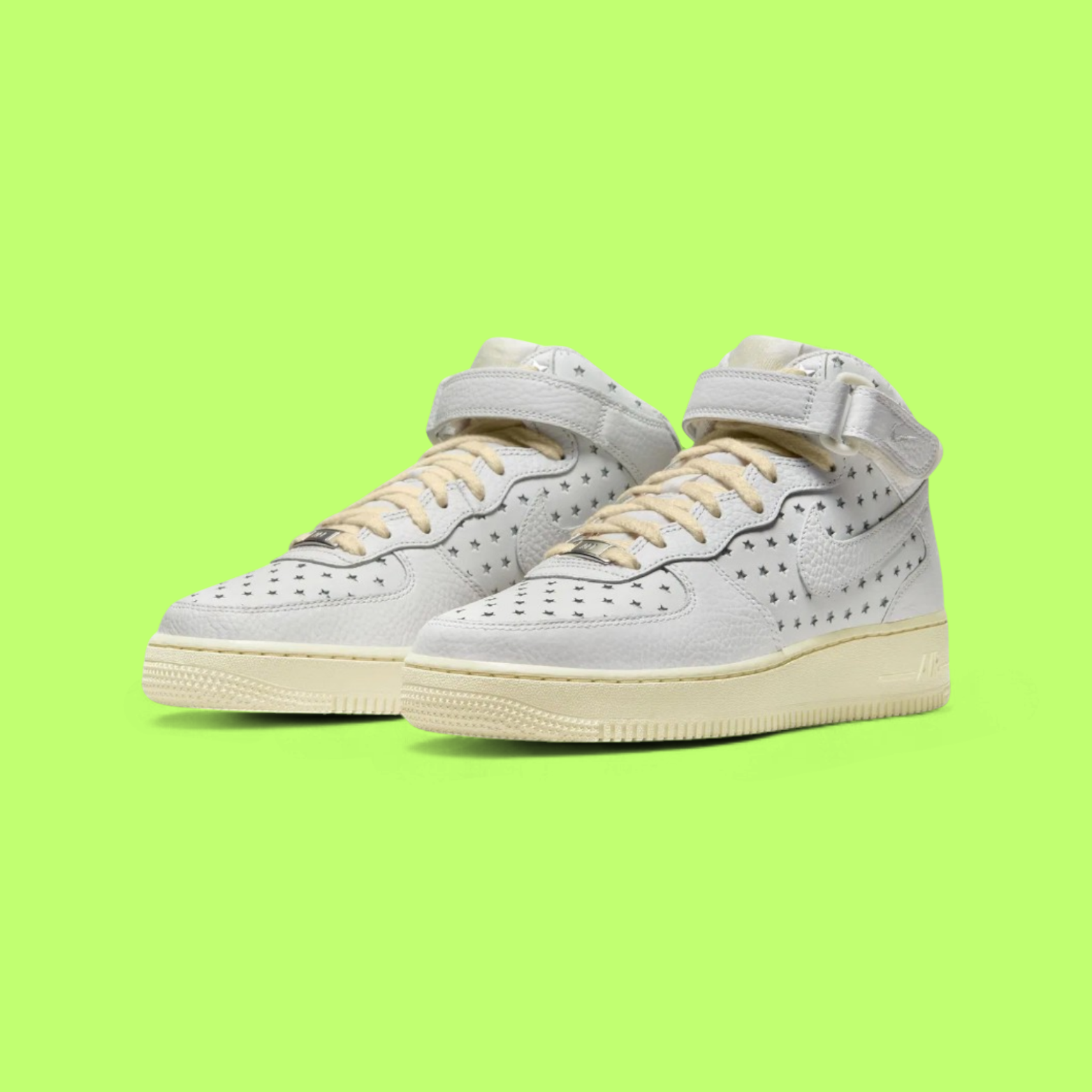 NIKE AIR FORCE 1 MID WHITE STAR STUDDED LIMITED EDITION DROPZZ