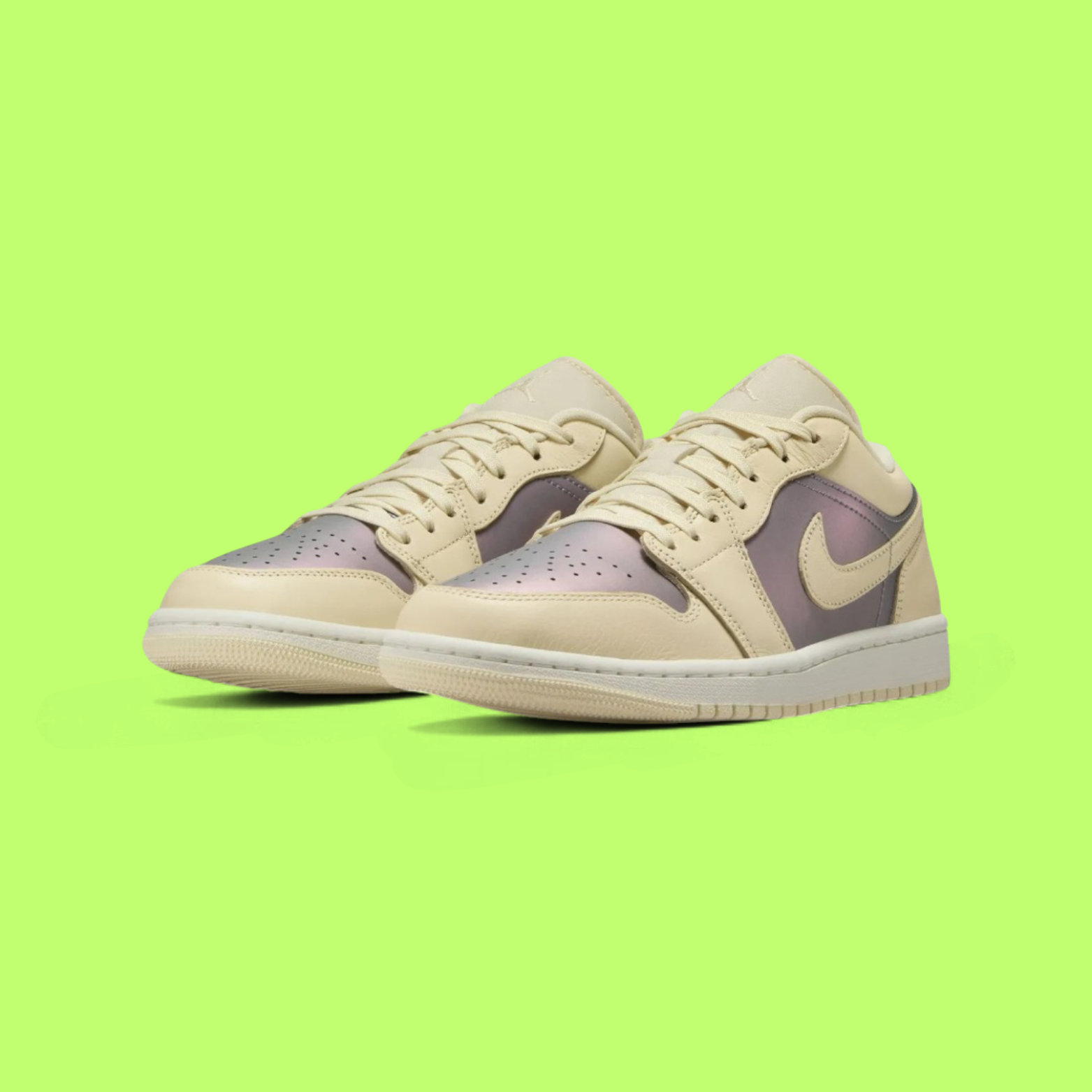 NIKE AIR JORDAN 1 LOW CREAM PURPLE GRADIENT RETRO SNEAKERS