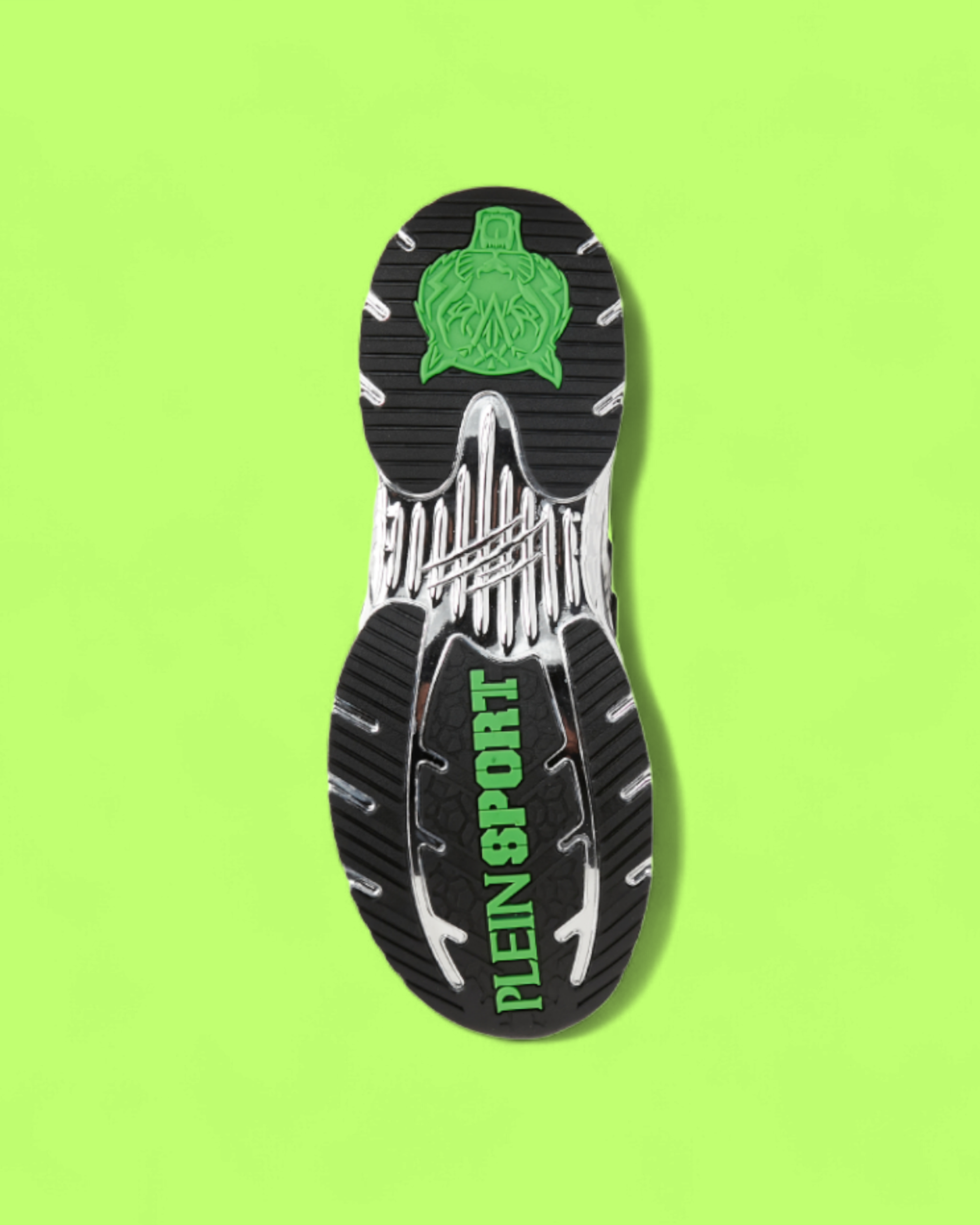 PHILIPP PLEIN SPORT FUTURISTIC METAL DETAIL BLACK SNEAKERS