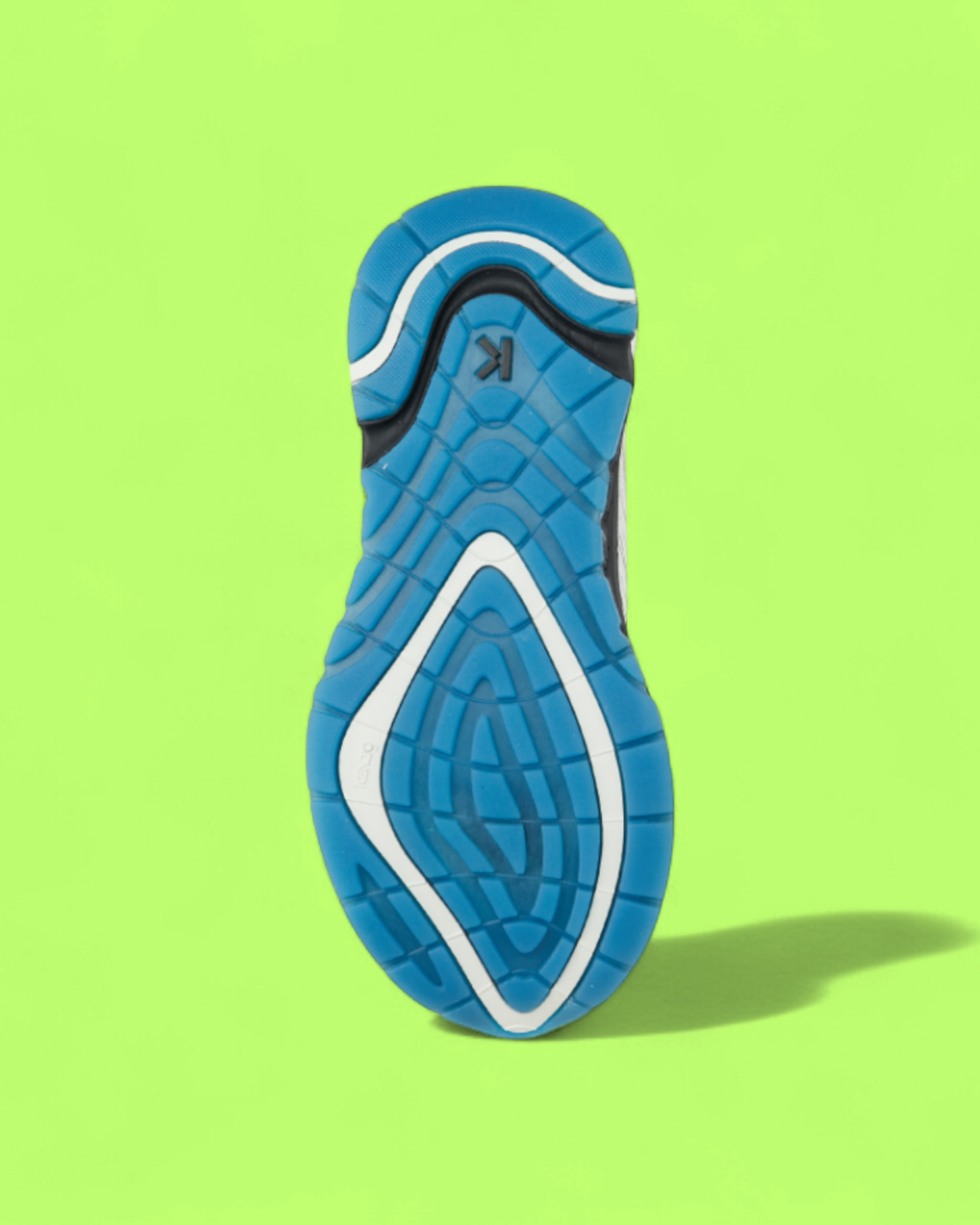 KENZO WHITE BLUE PERFORMANCE TRAINERS WITH ICONIC K LOGO DETAIL