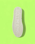 BALMAIN B-COMPOSITE WHITE LEATHER MINIMALIST PREMIUM LOW