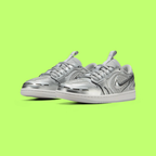 NIKE AIR JORDAN 1 LOW 85 METALLIC SILVER FUTURISTIC SNEAKERS