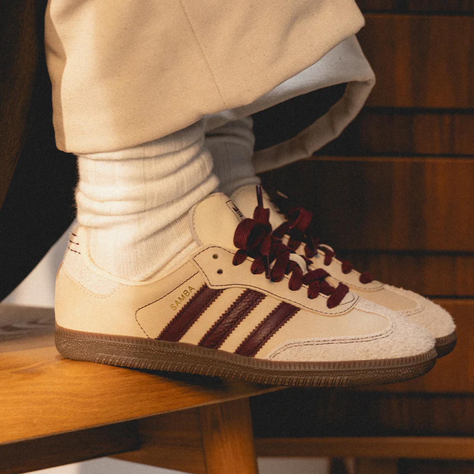 ADIDAS SAMBA OG “WONDER WHITE MAROON” CLASSIC ICON REDEFINED IN STYLE