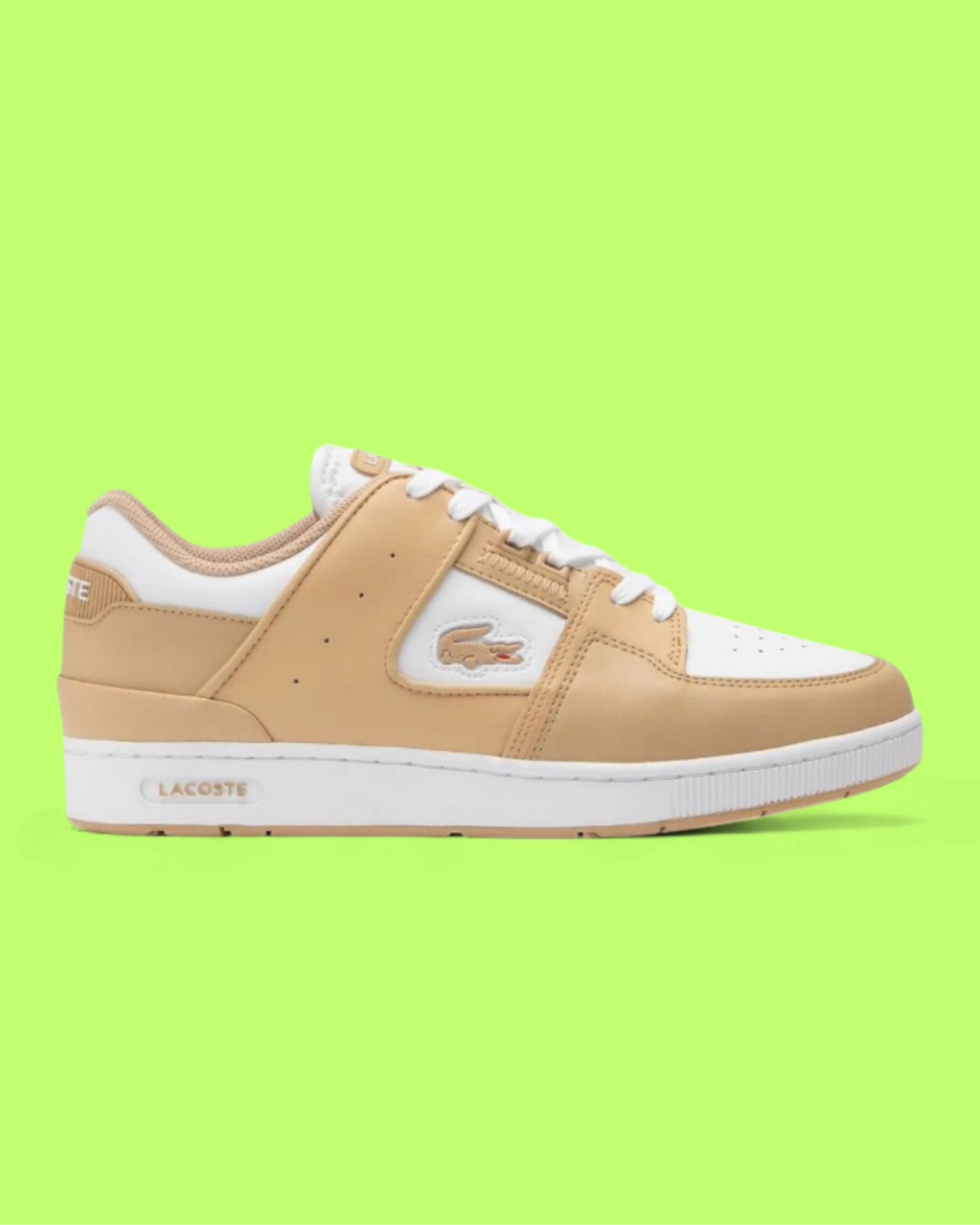 LACOSTE SPORT COURT CAGE MEN'S LIGHT BROWN LEATHER COURT SNEAKERS