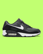 NIKE AIR MAX 90 MEN'S BLACK LEATHER RETRO RUNNING SNEAKERS