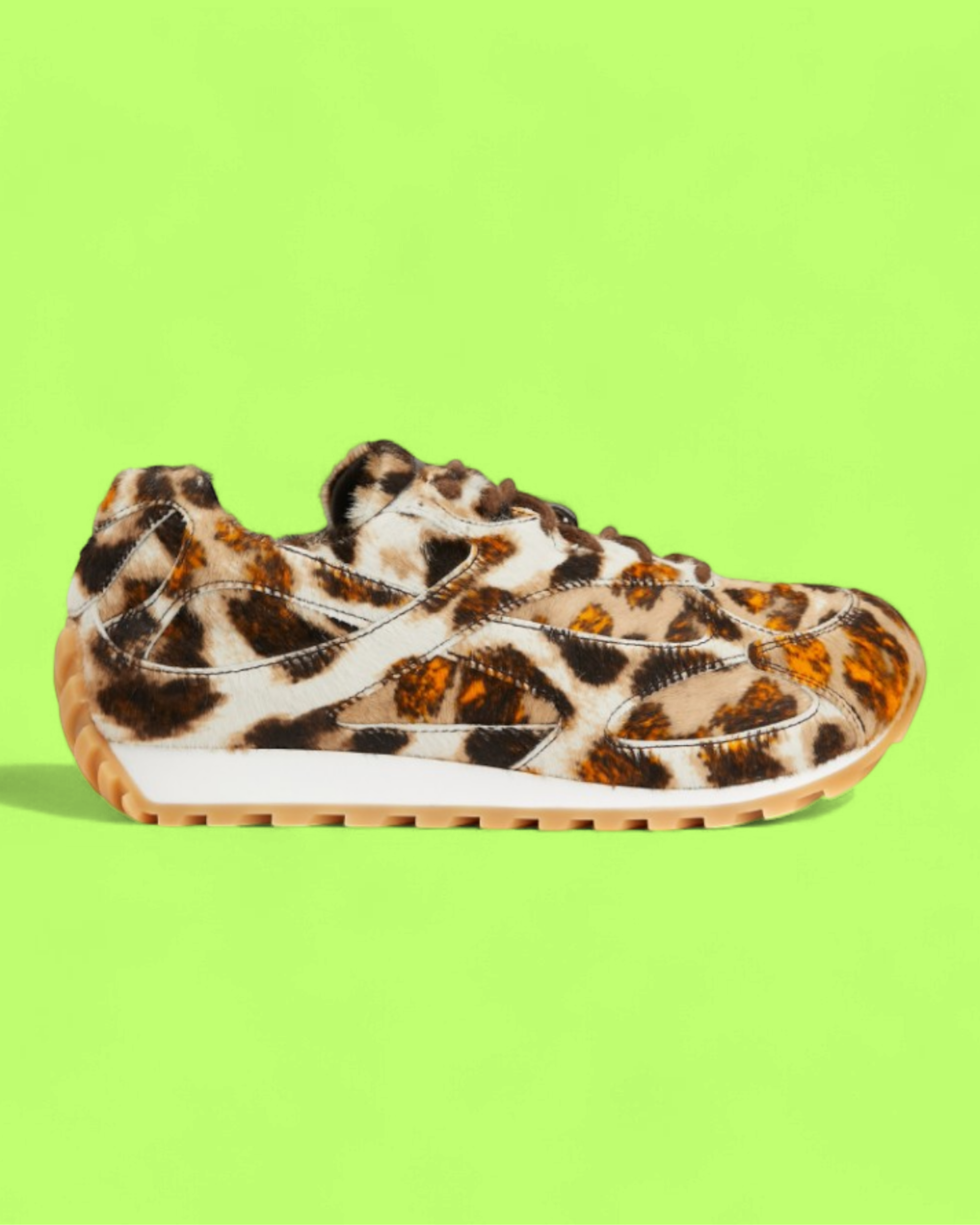 BOTTEGA VENETA LEOPARD PRINT FAUX FUR LOW TOP SNEAKERS CWCD