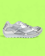 BOTTEGA VENETA SILVER MESH LOW TOP RUNNER SNEAKERS METALLIC