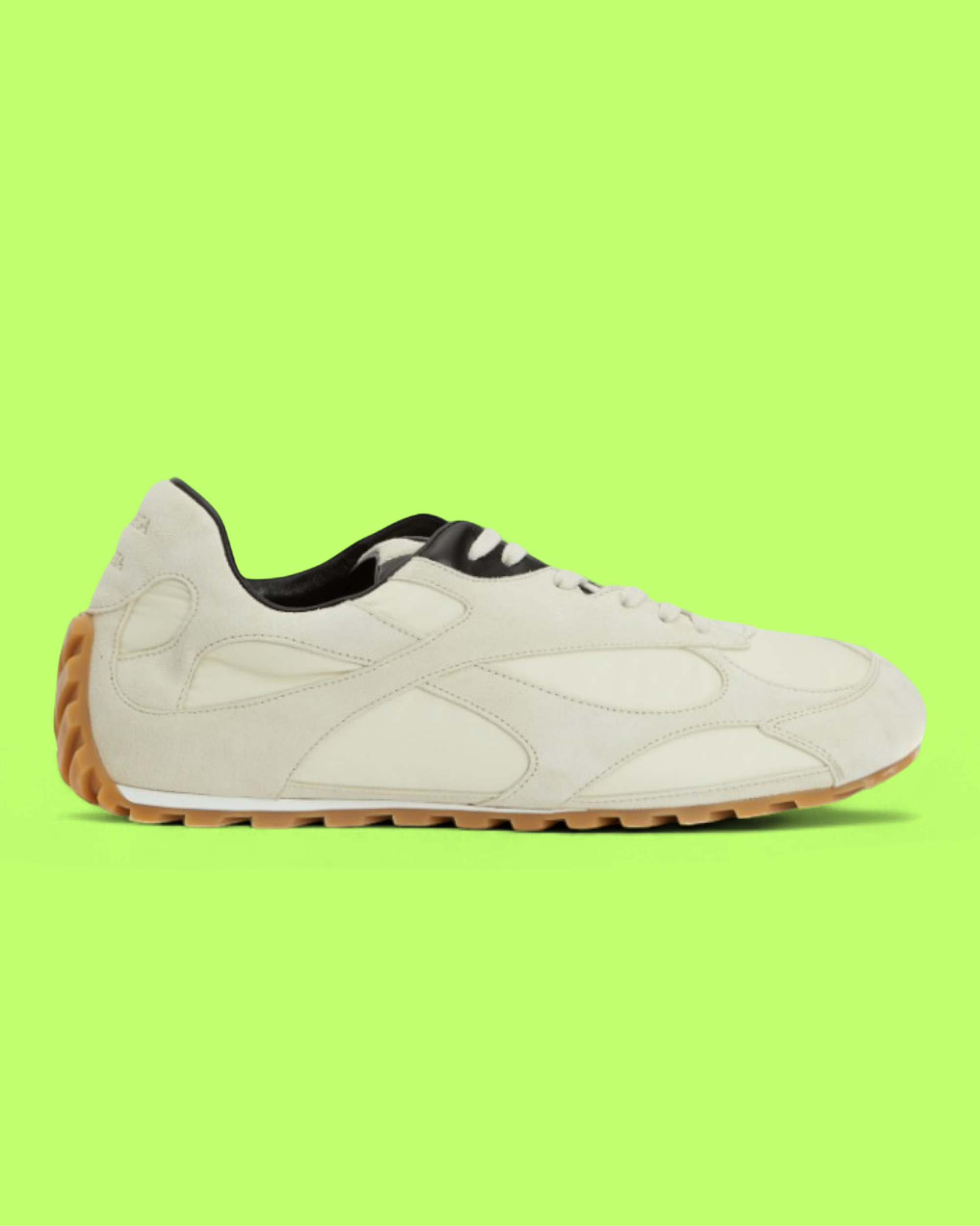 BOTTEGA VENETA SUEDE PANEL OFF WHITE GUM SOLE CASUAL SNEAKERS