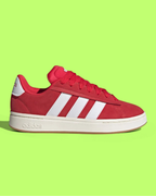 ADIDAS GRAND COURT ALPHA MEN'S RED LEATHER CASUAL COURT SNEAKERS