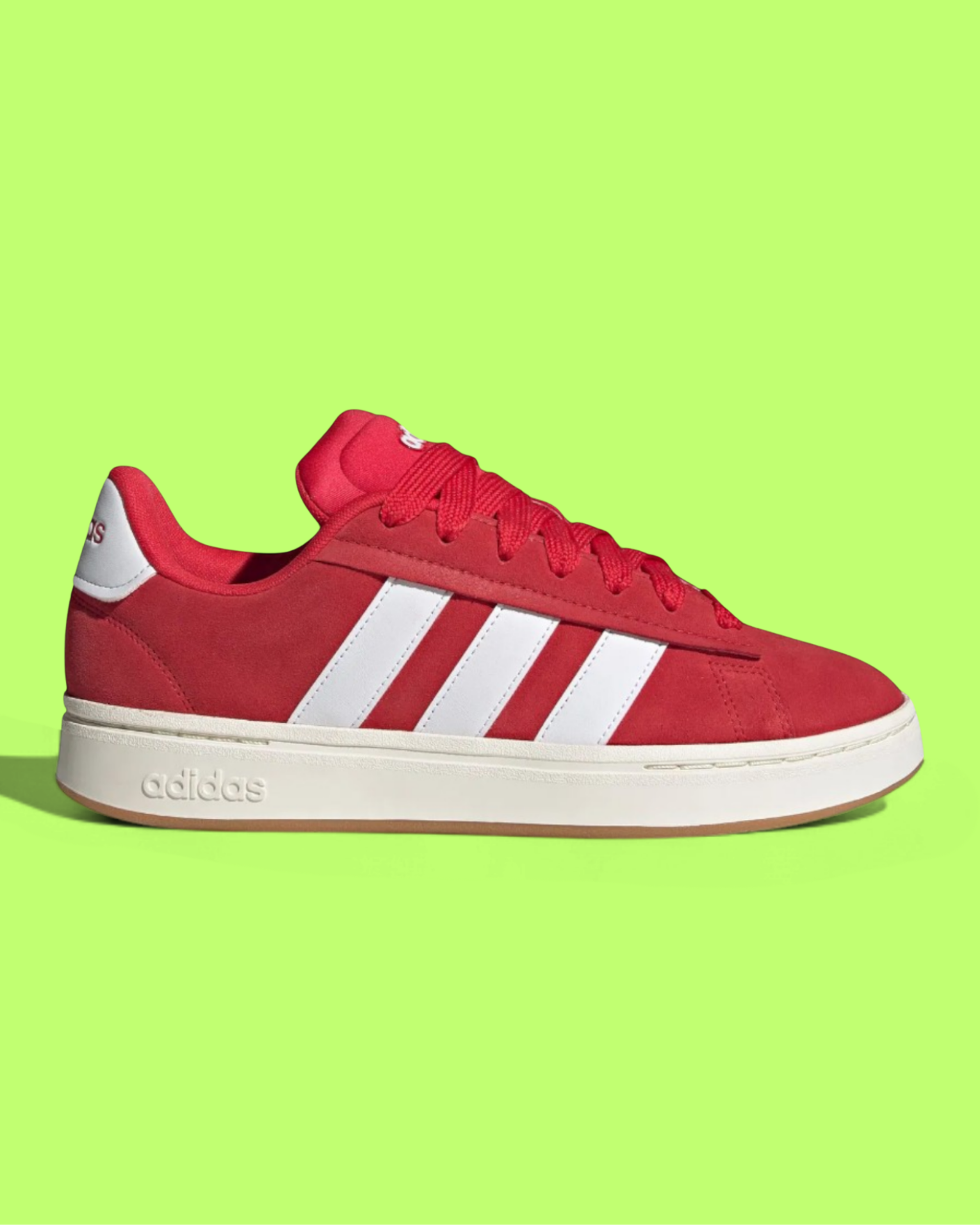 ADIDAS GRAND COURT ALPHA MEN'S RED LEATHER CASUAL COURT SNEAKERS