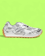 BOTTEGA VENETA SPEEDSTER WHITE GREY GUM SOLE RUNNER SNEAKERS