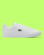 LACOSTE LEROND PRO SET MEN'S WHITE LEATHER MINIMAL CASUAL SNEAKERS