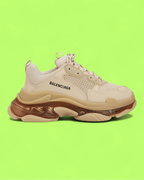 BALENCIAGA TRIPLE S BEIGE BROWN CHUNKY LUXURY SNEAKERS