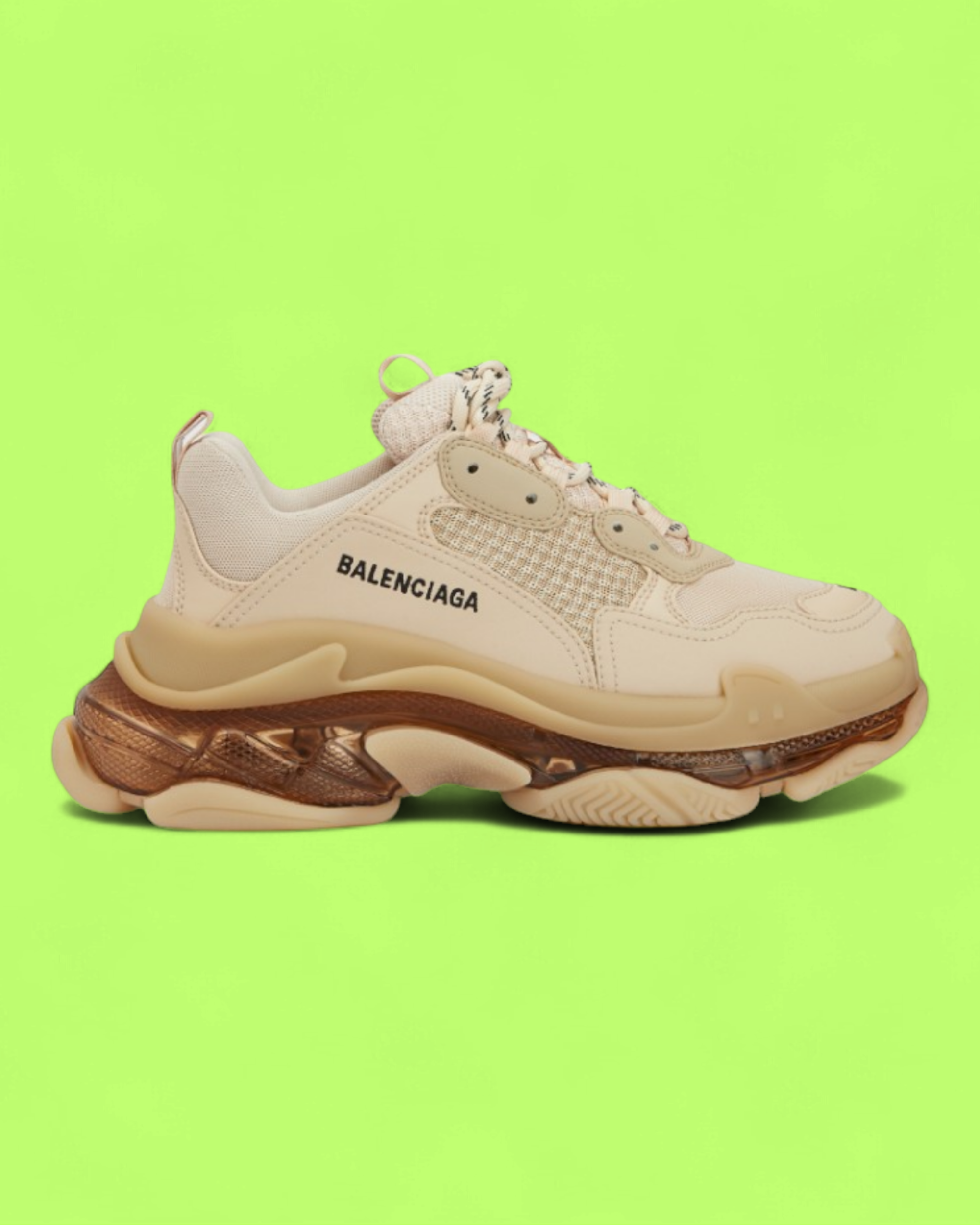 BALENCIAGA TRIPLE S BEIGE BROWN CHUNKY LUXURY SNEAKERS
