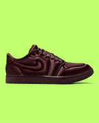 NIKE AIR JORDAN 1 LOW SATIN BURGUNDY RED LUXURY SNEAKERS
