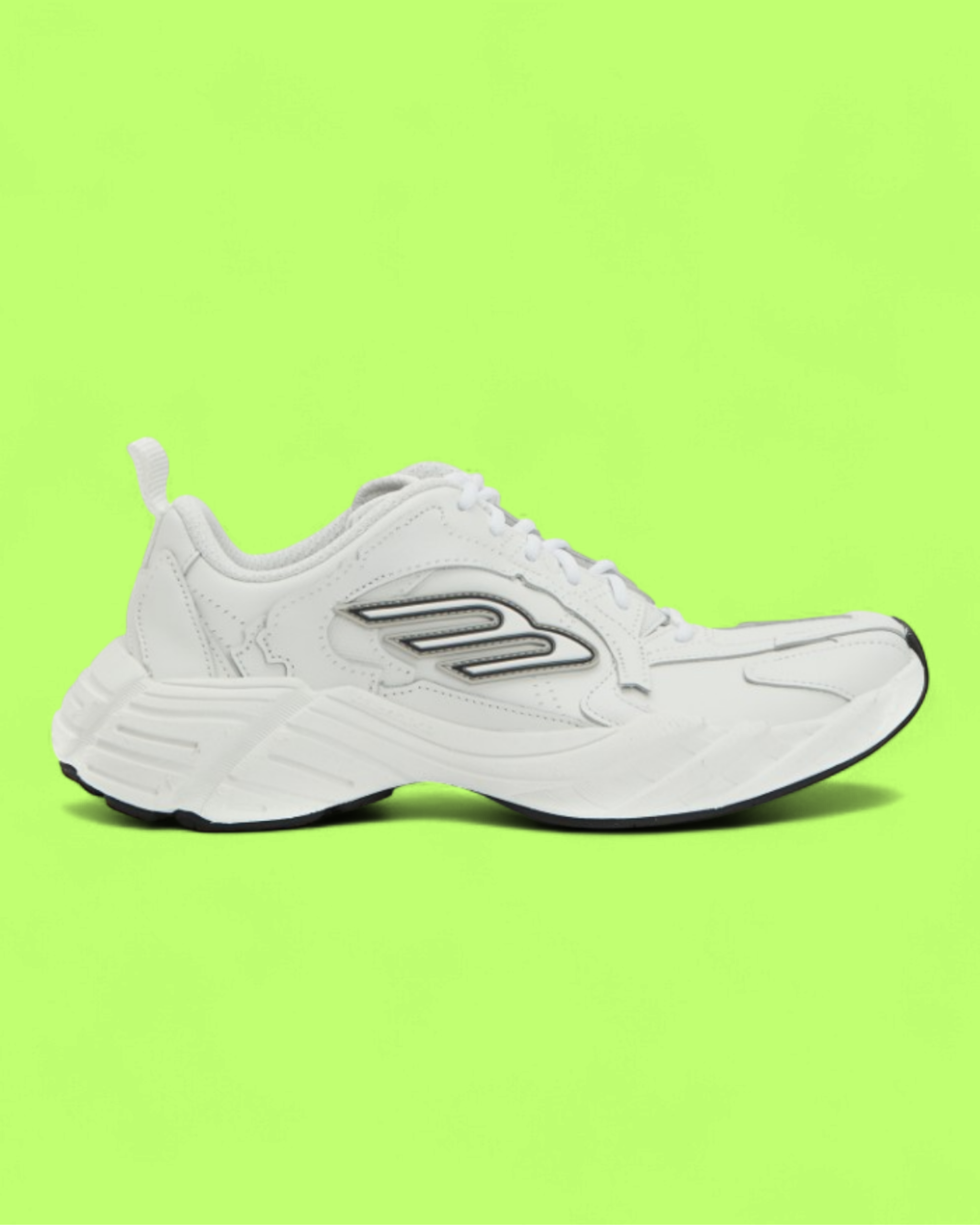 BALENCIAGA DEFENDER LOW WHITE LEATHER CHUNKY SNEAKERS