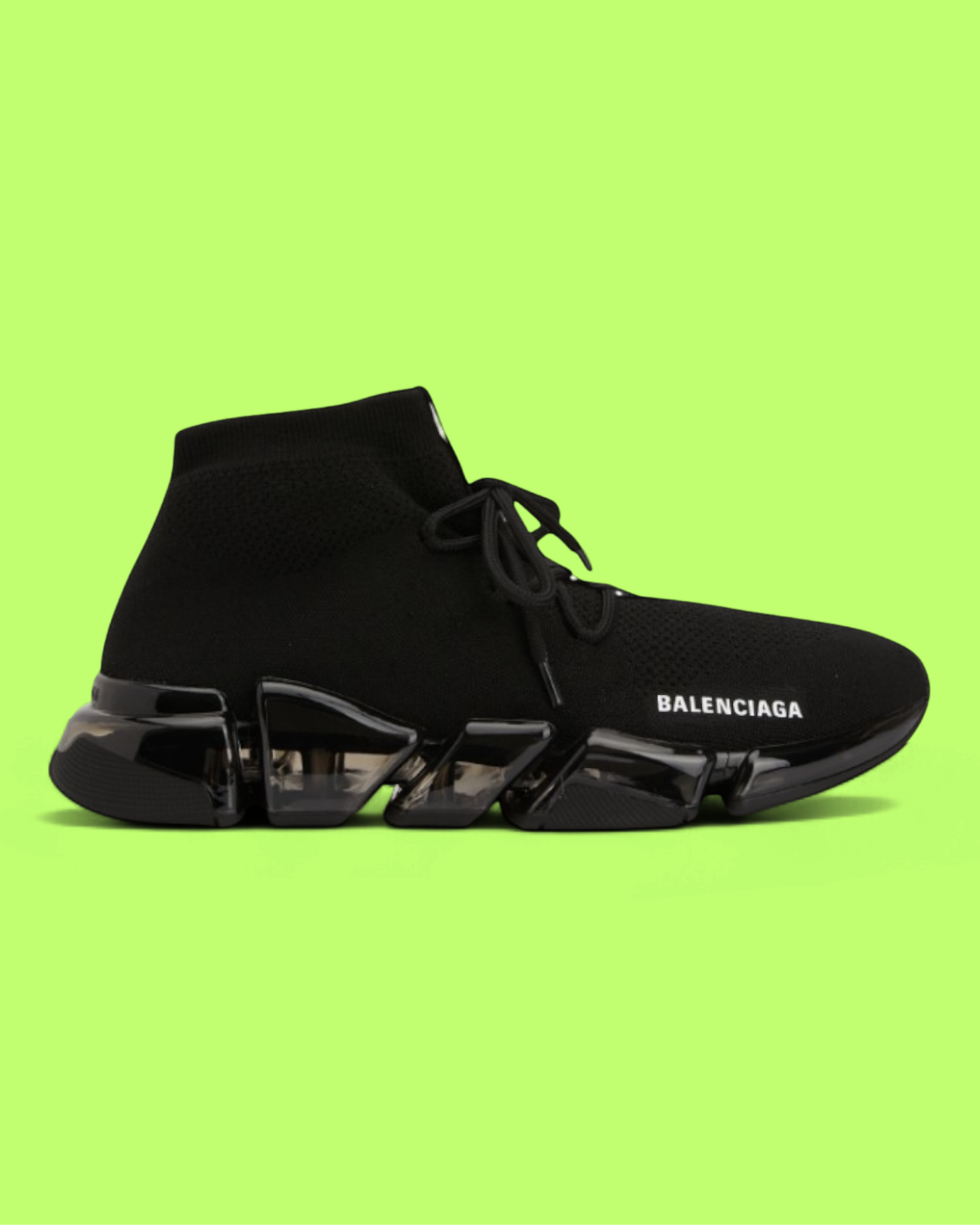 BALENCIAGA BLACK PHANTOM SNEAKERS WITH FUTURISTIC SOLE