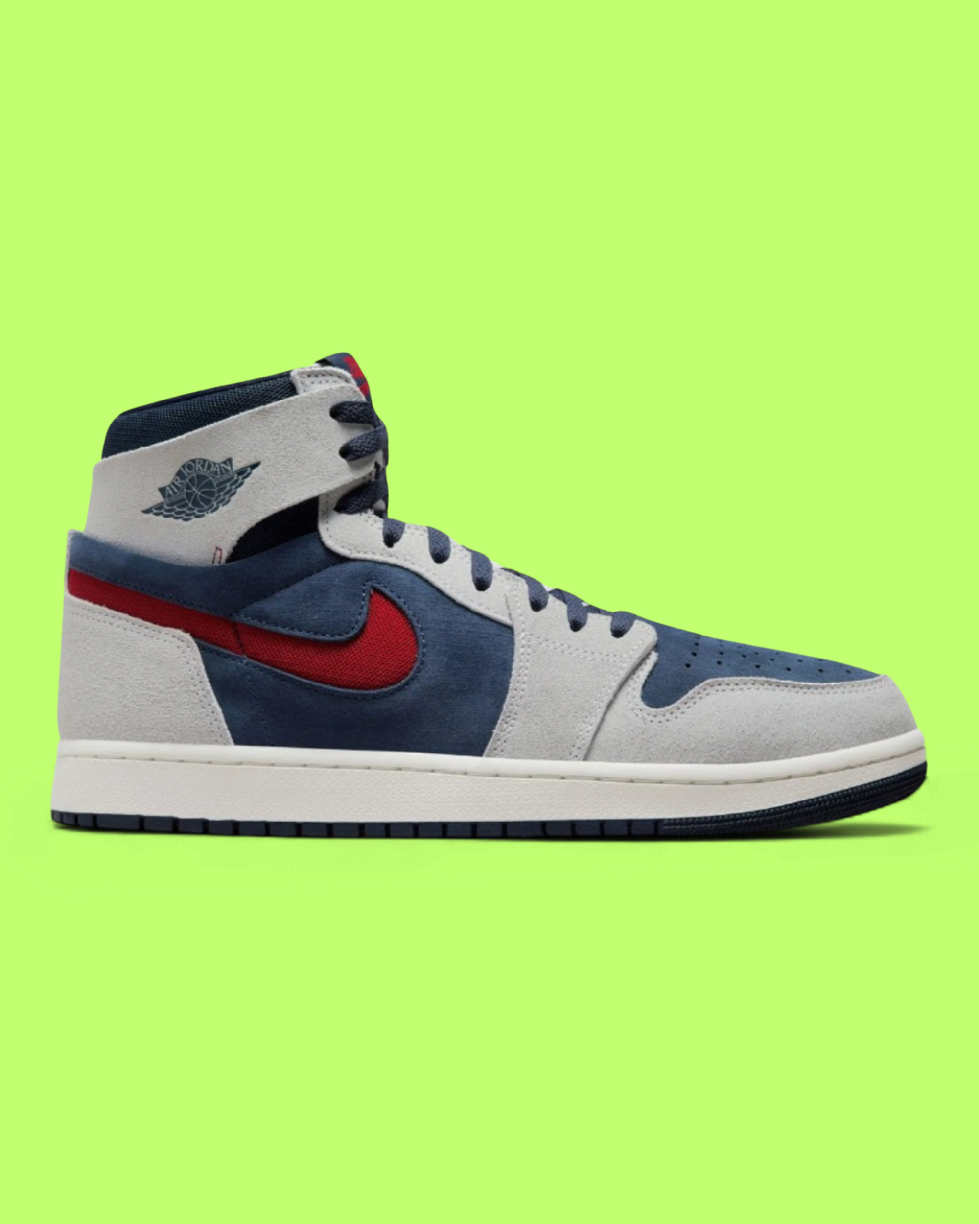 NIKE JORDAN AIR 1 ZOOM CMFT 2 MEN'S NAVY LEATHER BASKETBALL SNEAKERS