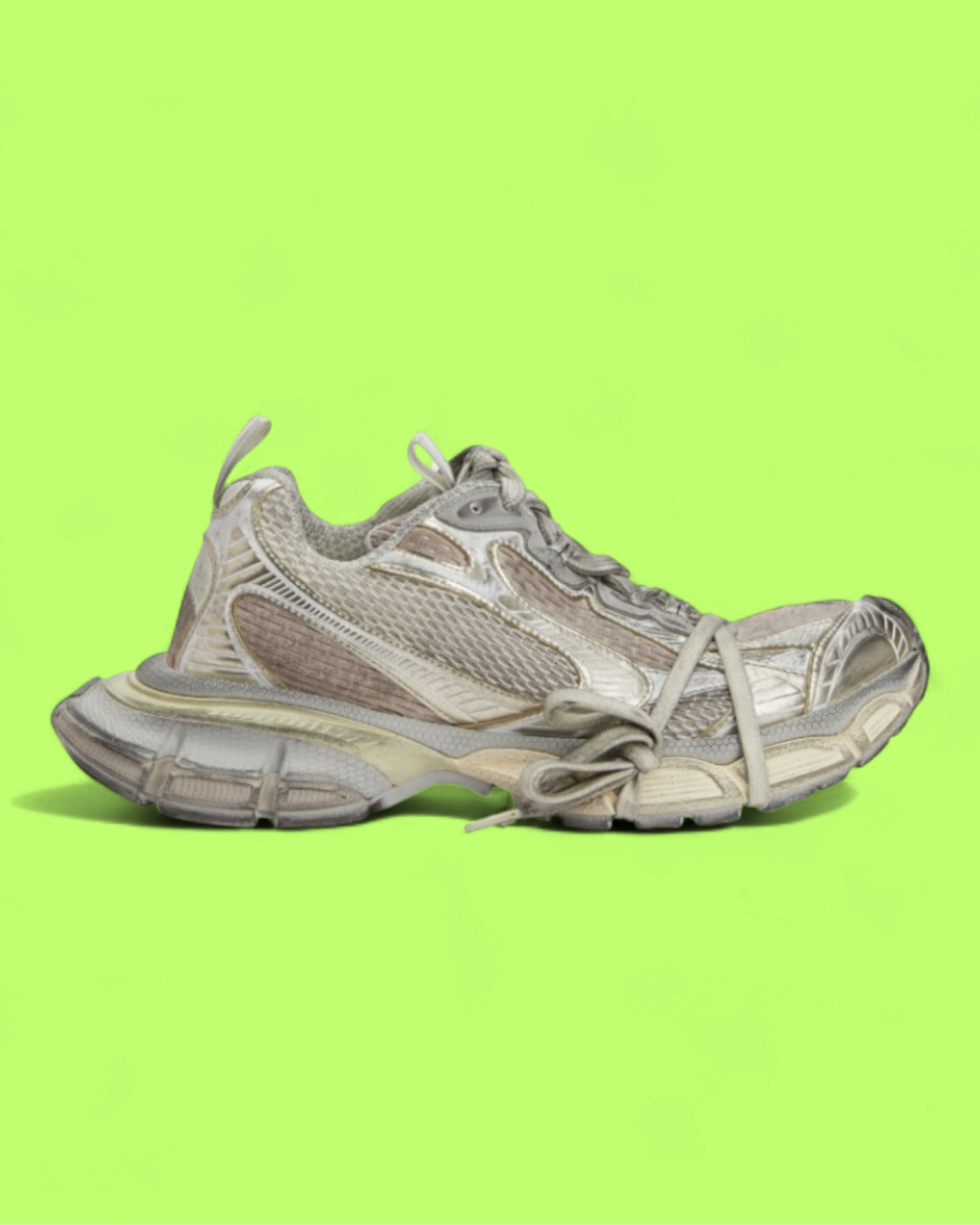 BALENCIAGA DEFENDER WORN OUT MESH CHUNKY SNEAKERS CWCD