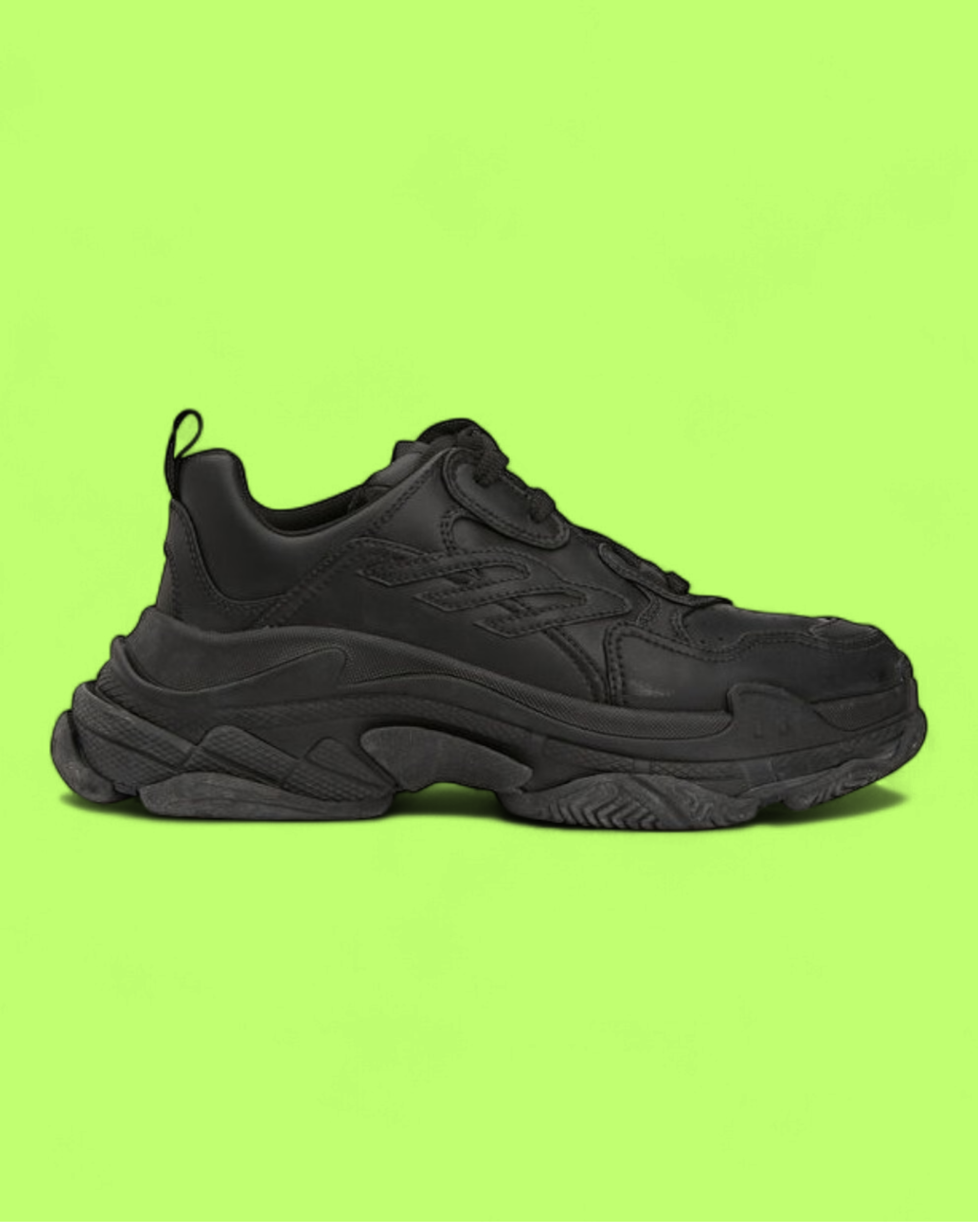 BALENCIAGA TRIPLE S SNEAKERS WITH ALL BLACK DESIGN CHUNKY