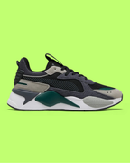 PUMA RS-X HERITAGE MEN'S BLACK MESH AND LEATHER CASUAL SNEAKERS