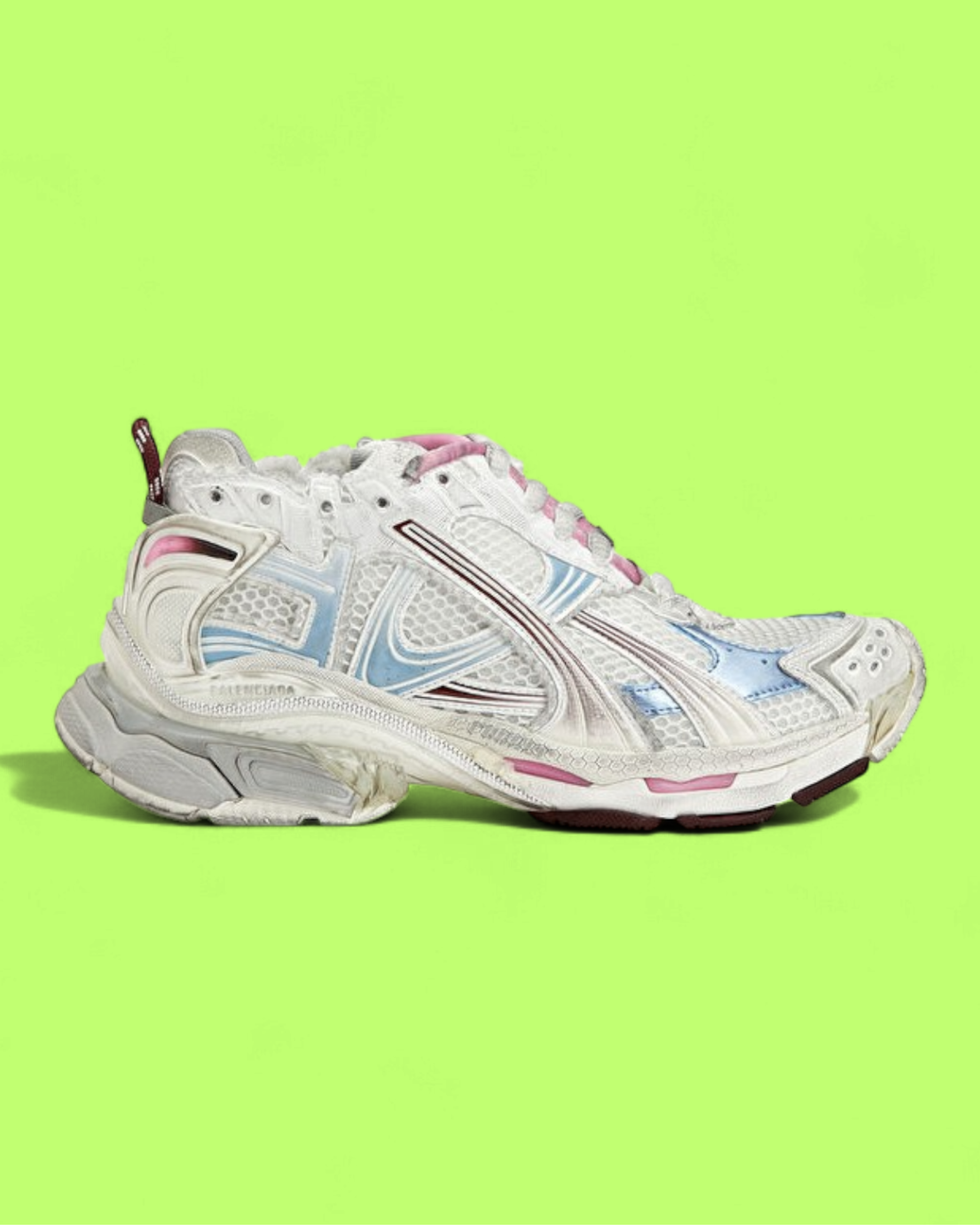 BALENCIAGA RUNNER SNEAKERS WITH DISTRESSED EFFECT AND MULTI PANEL