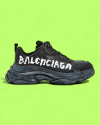 BALENCIAGA TRIPLE S SNEAKERS WITH GRAFFITI LOGO AND CHUNKY SOLE