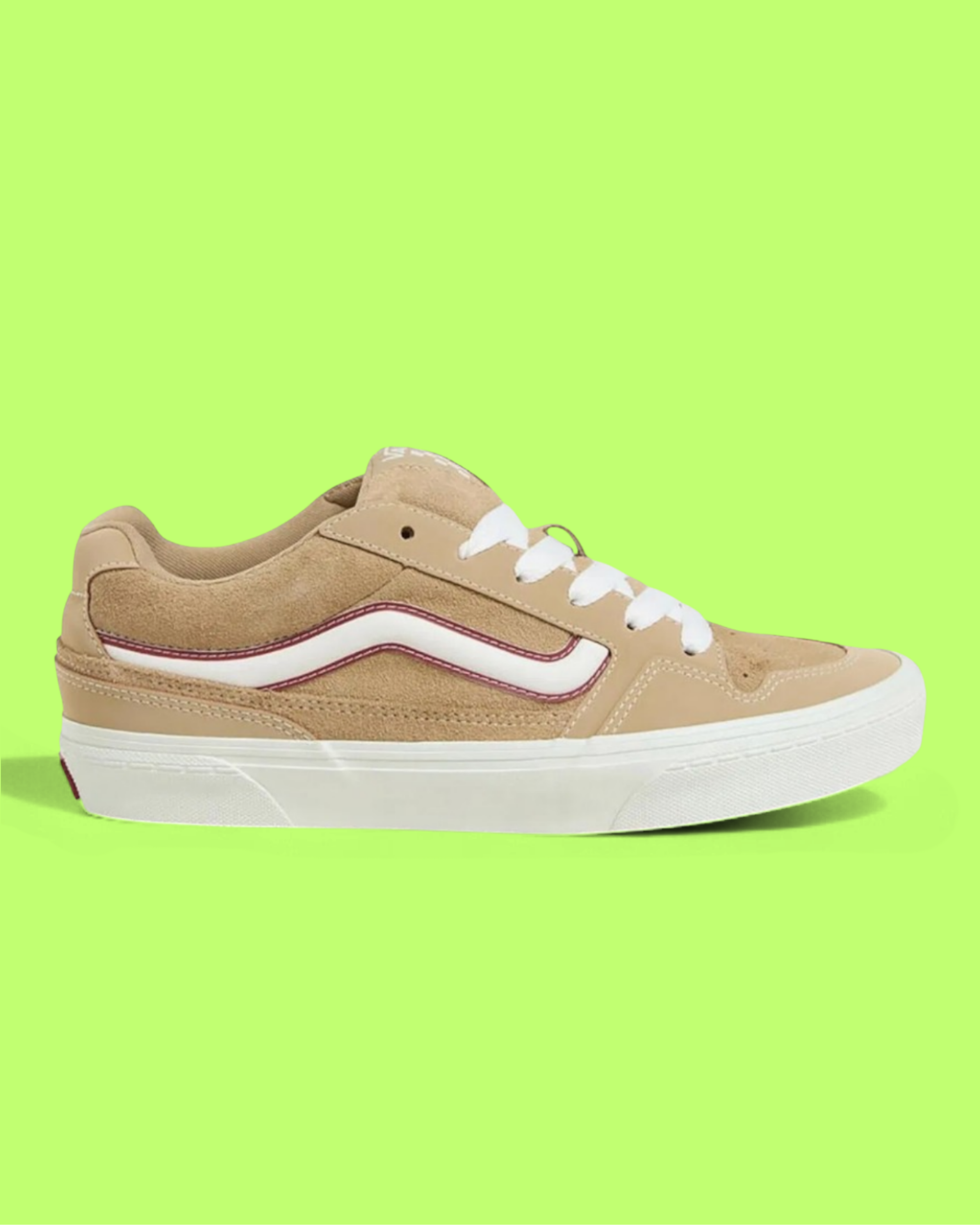 VANS LOWLAND CC TAN SUEDE WHITE RED STRIPE SKATE STYLE DROPZZ