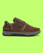 LACOSTE T-CLIP WINTER MEN'S BROWN GREY LEATHER CASUAL SNEAKERS
