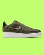 NIKE AIR FORCE 1 LOW OLIVE GREEN CANVAS WILD SWOOSH STYLE