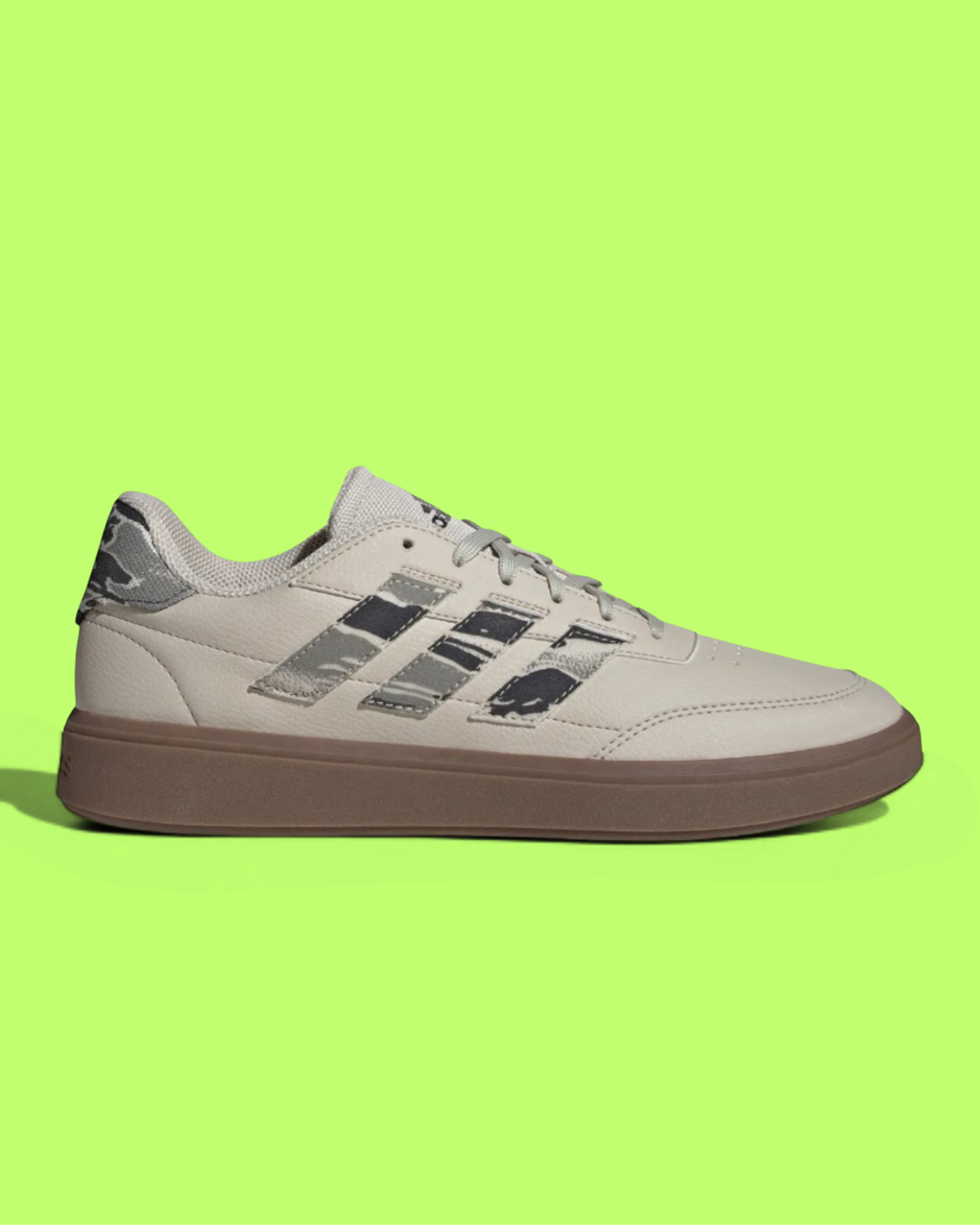ADIDAS COURTBLOCK MEN'S BEIGE LEATHER MINIMAL CASUAL SNEAKERS