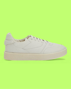 WHITE ACADEMIA LEATHER SNEAKERS WITH MINIMAL DESIGN AND SOLE