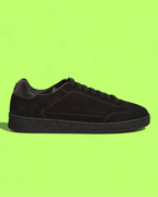 BLACK ACADEMIA SUEDE SNEAKERS WITH TONAL STITCHING AND OUTSOLE