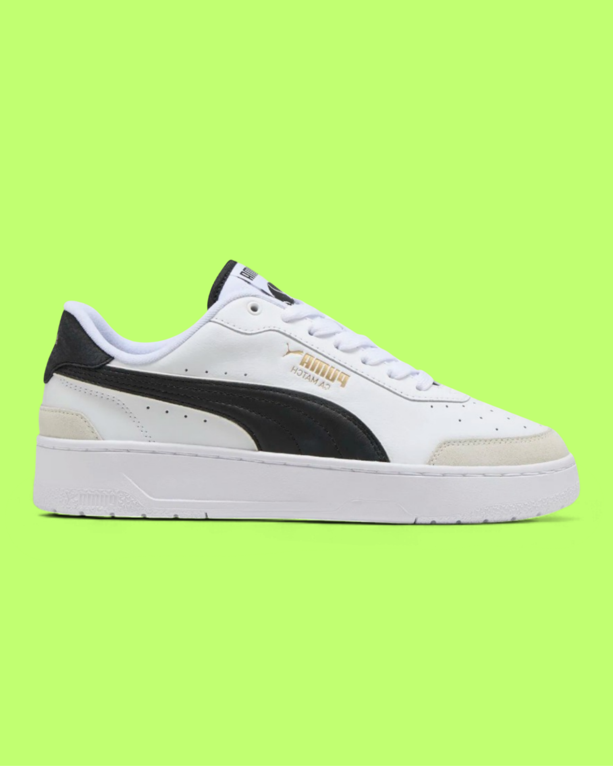 PUMA CA MATCH PREMIUM PIPE MEN'S WHITE LEATHER CASUAL COURT SNEAKERS