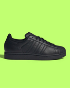 ADIDAS SUPERSTAR II UNISEX BLACK LEATHER CLASSIC CASUAL SNEAKERS
